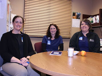 Three females in the Diabetes Education group smiling.